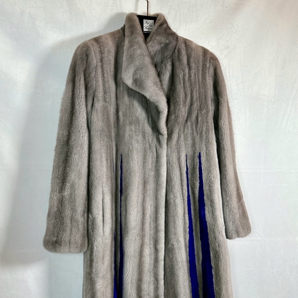 Gray Mink Fur Coat, Denmark Fur, Blue Iris Color